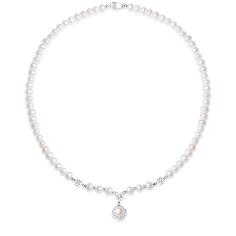 Natural Freshwater Pearl Sterling Silver Necklace