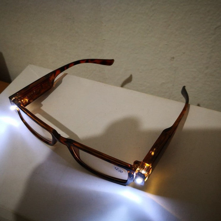 Foldable portable LED reading glasses