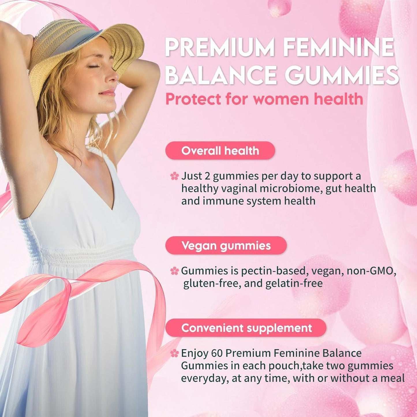 Women's balanced gummy candies