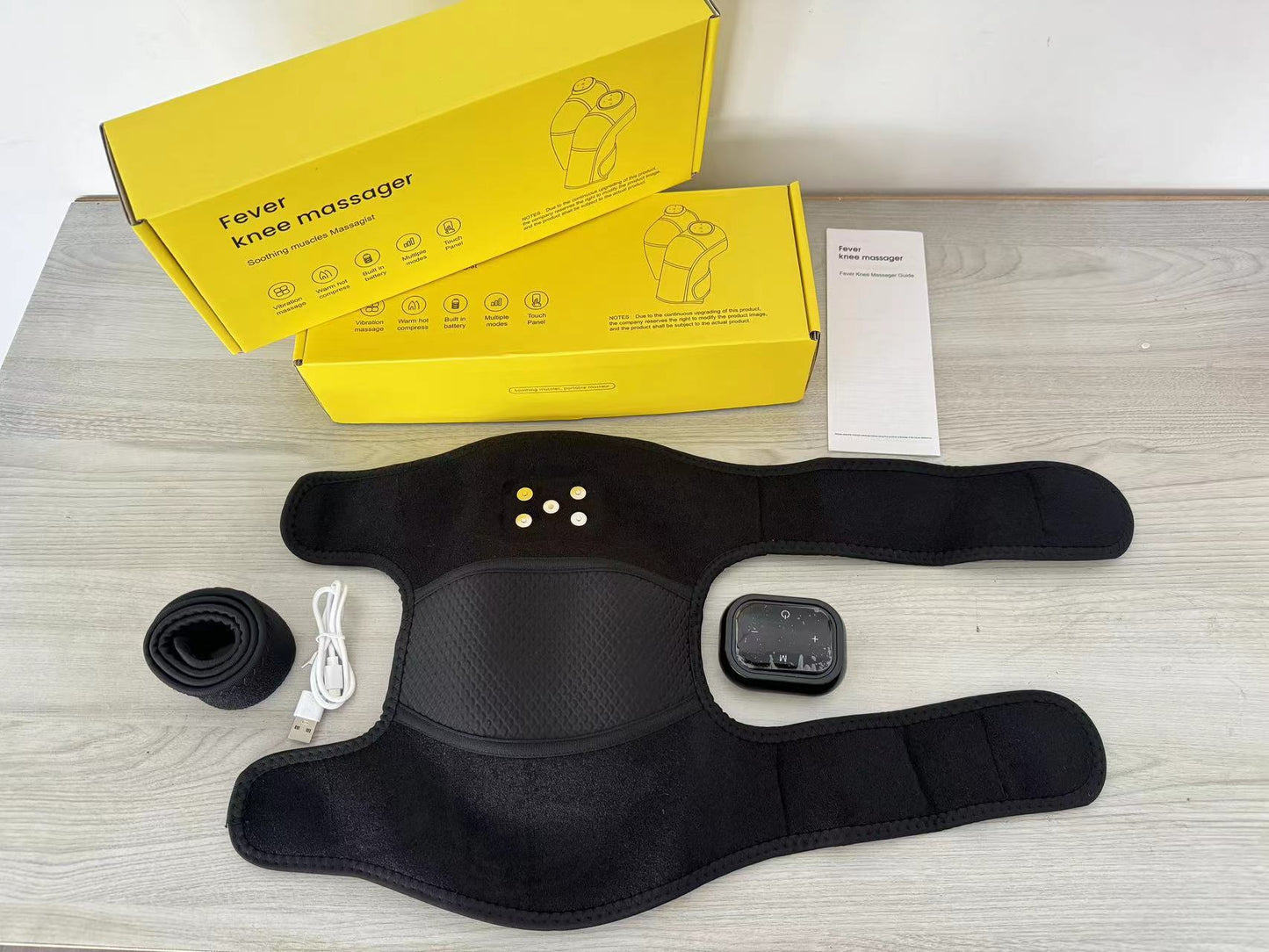 Self-heating knee massager