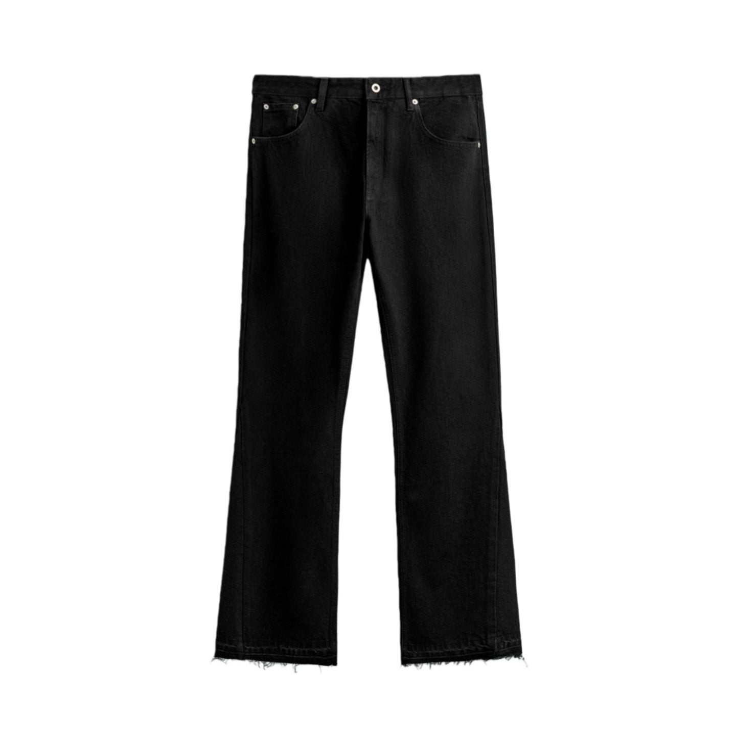 Men's wide-leg washed denim pants with a mid-rise design