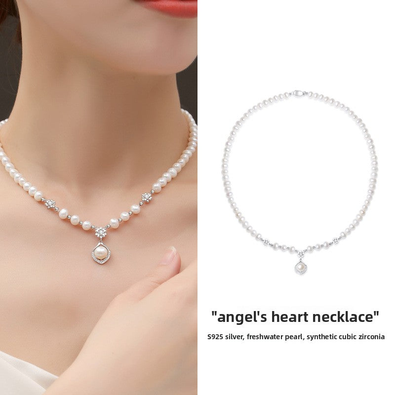 Natural Freshwater Pearl Sterling Silver Necklace